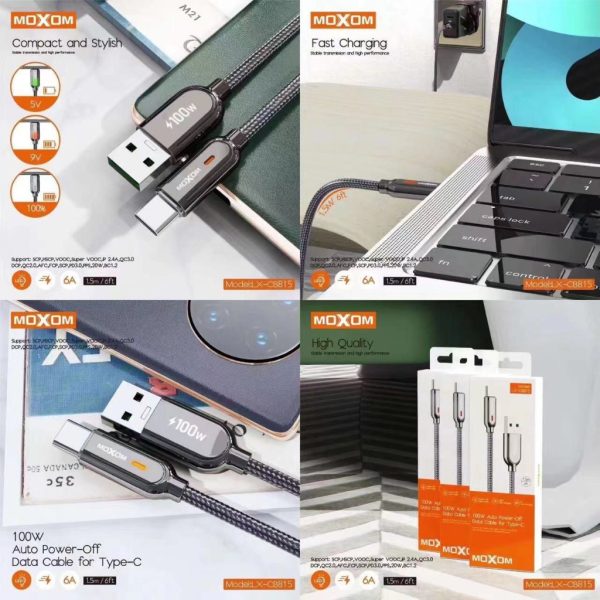 MOXOM MODEL:LX-CB815 6A 100W Auto Power-Off Data Cable - Saif Al Najmi Kw